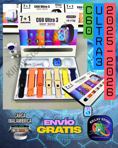 🎉🚨 Smart Watch 9 en 1 🚨🎉 Modelo y fabricación 2026 Ultra 3, Pantalla Amoled IP68 resistente al agua💦 y al polvo💨