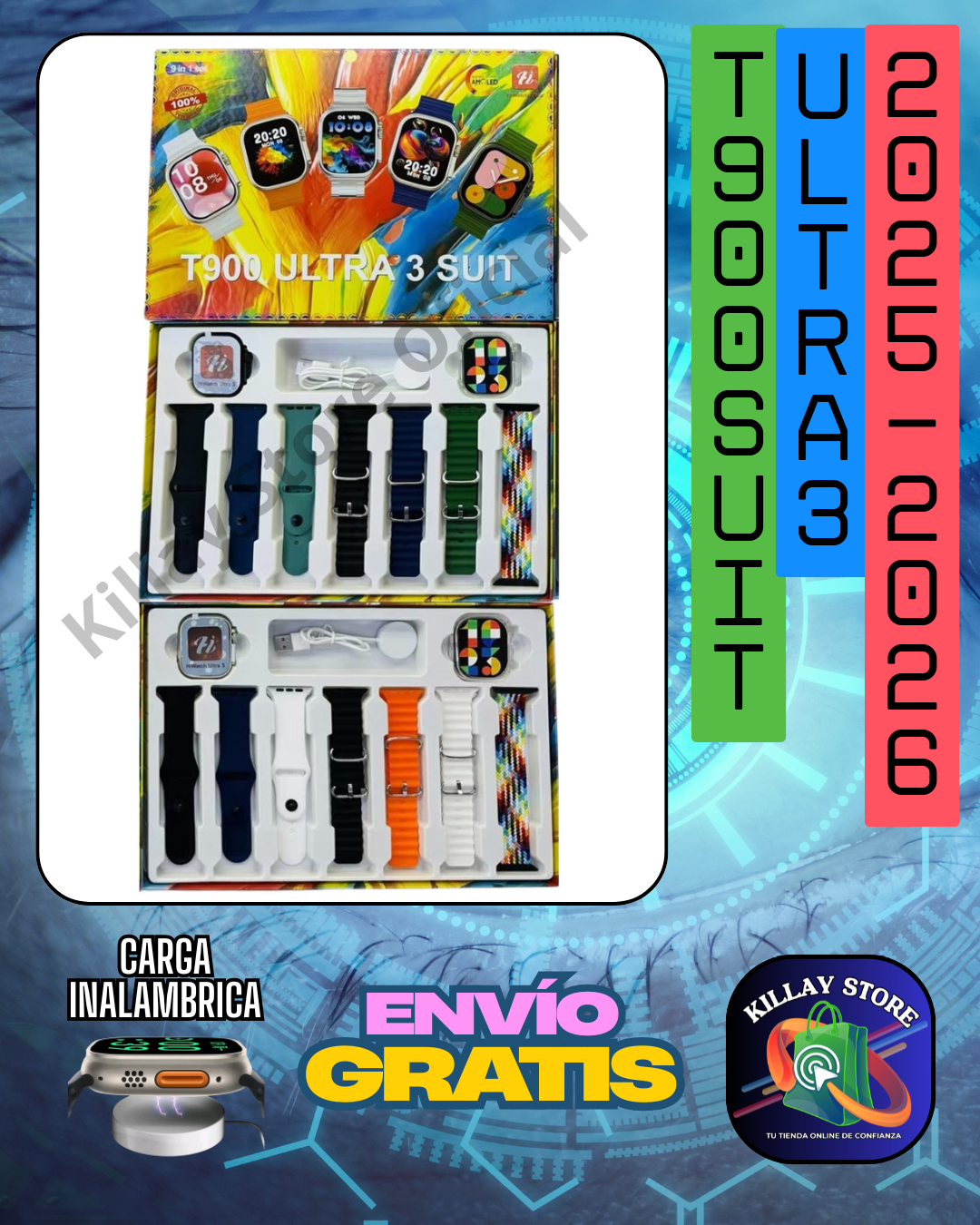 🎉🚨 Smart Watch 9 en 1 🚨🎉 Modelo y fabricación 2026 Ultra 3, Pantalla Amoled IP68 resistente al agua💦 y al polvo💨