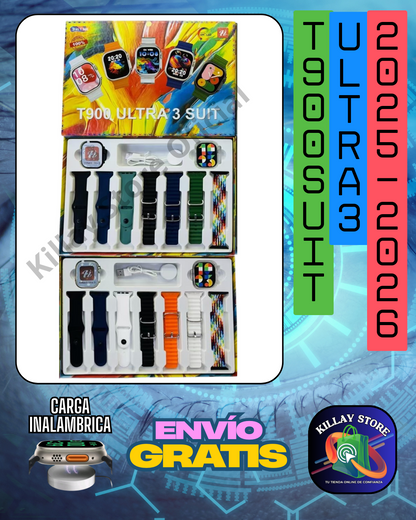 🎉🚨 Smart Watch 9 en 1 🚨🎉 Modelo y fabricación 2026 Ultra 3, Pantalla Amoled IP68 resistente al agua💦 y al polvo💨