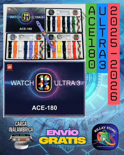 🎉🚨 Smart Watch 9 en 1 🚨🎉 Modelo y fabricación 2026 Ultra 3, Pantalla Amoled IP68 resistente al agua💦 y al polvo💨