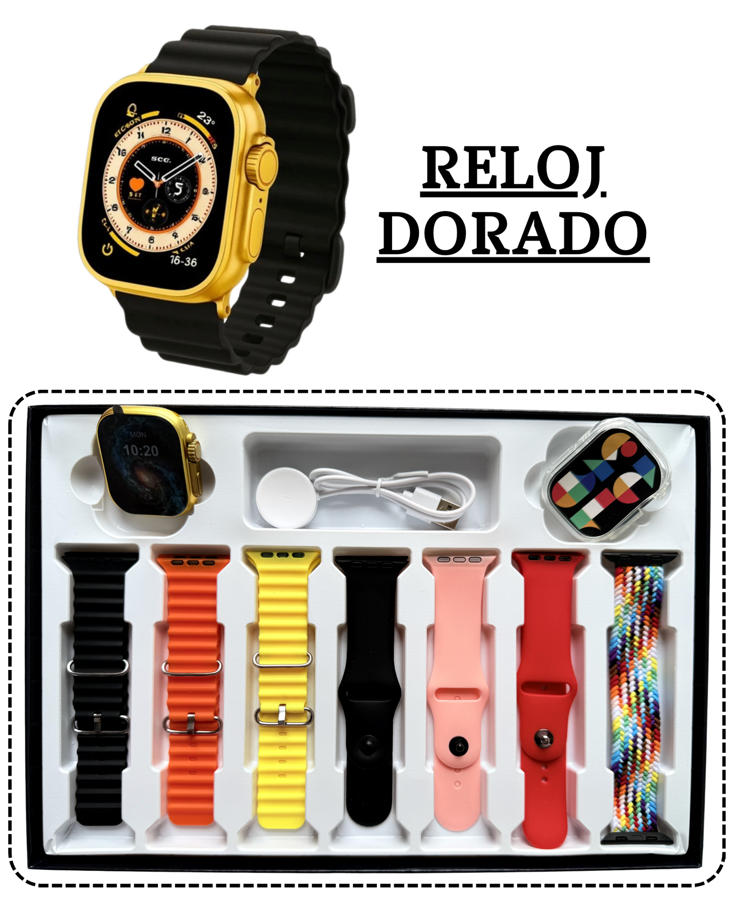 🎉🚨 Smart Watch 9 en 1 🚨🎉 Modelo y fabricación 2026 Ultra 3, Pantalla Amoled IP68 resistente al agua💦 y al polvo💨