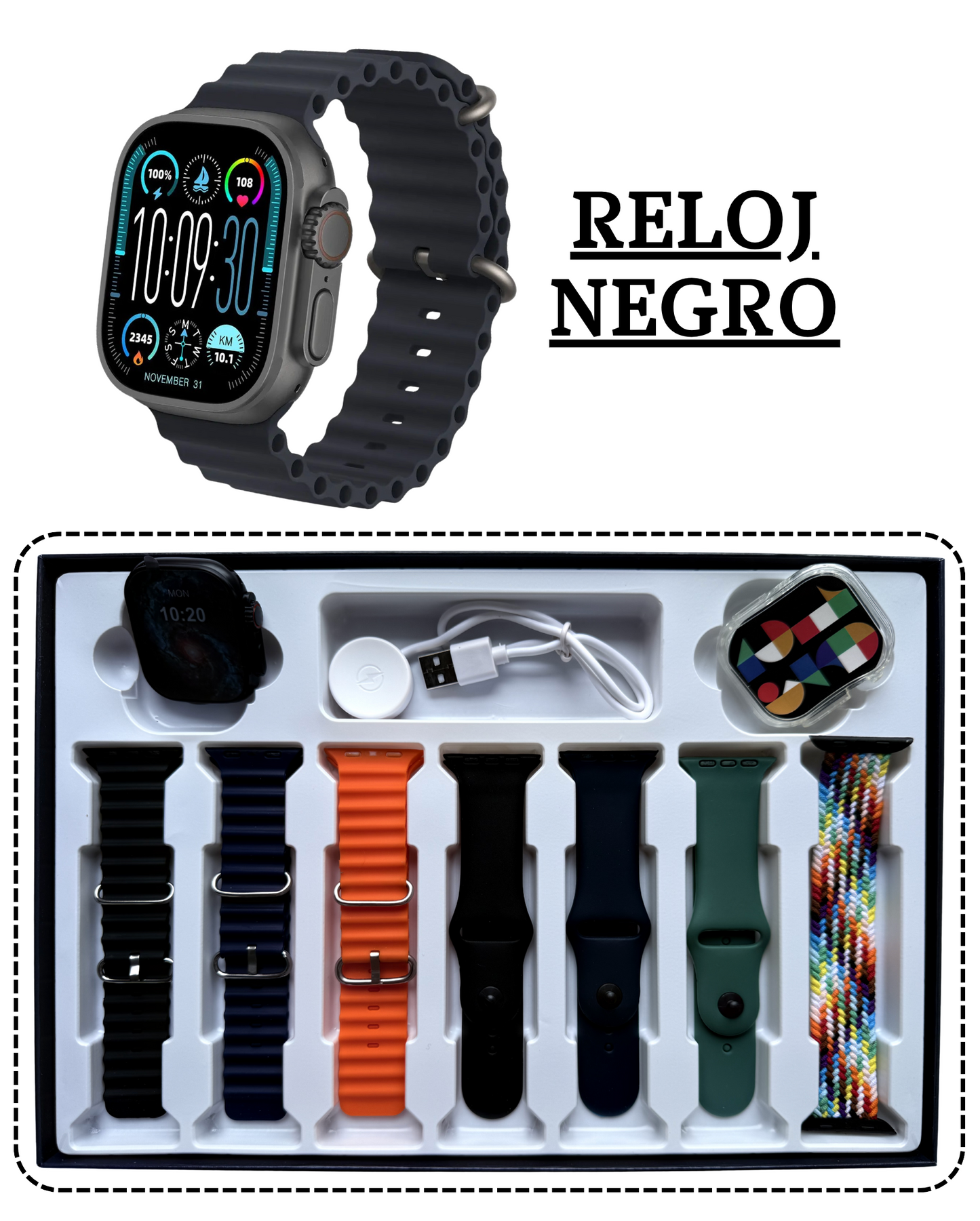 🎉🚨 Smart Watch 9 en 1 🚨🎉 Modelo y fabricación 2026 Ultra 3, Pantalla Amoled IP68 resistente al agua💦 y al polvo💨